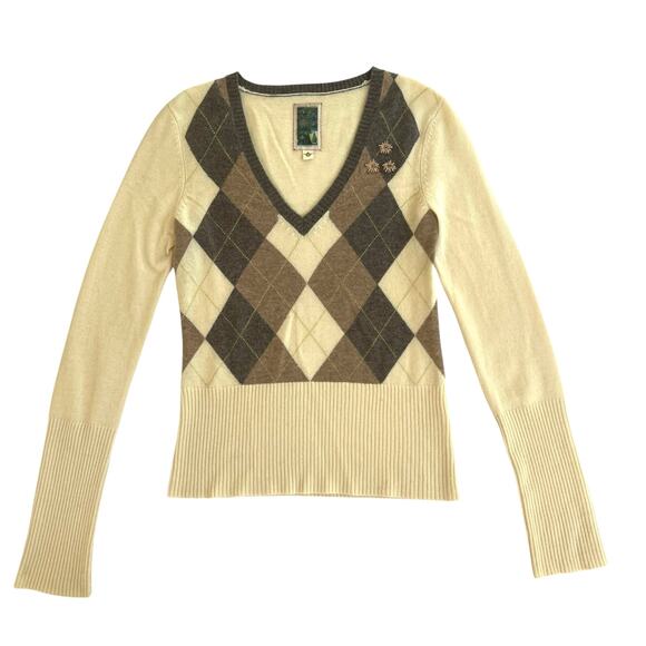 Burning Torch 100% Cashmere Argyle Sweater Beaded Detail Beige M
Retail $295 - Picture 2 of 9